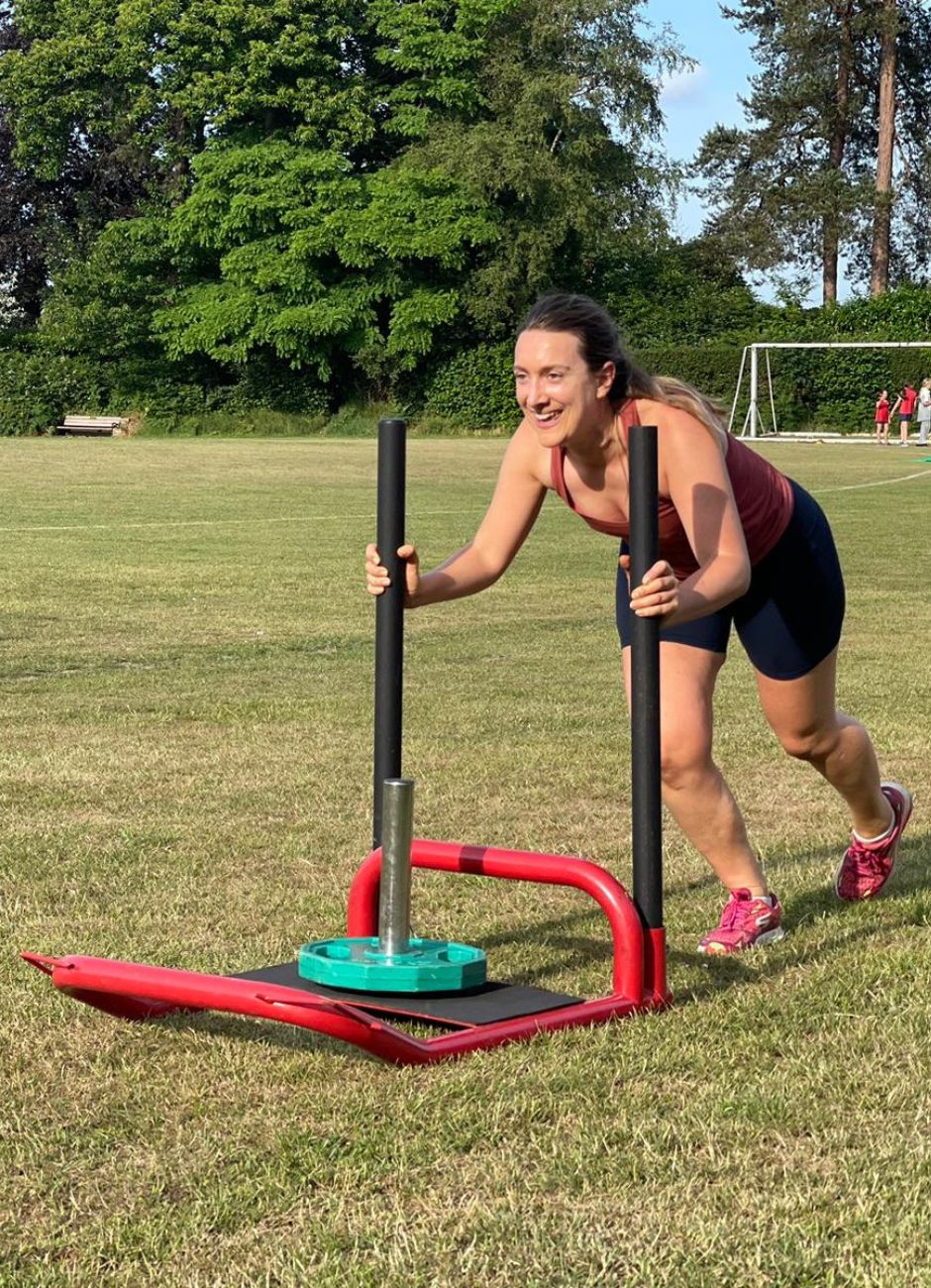 Women boxing at bootcamp